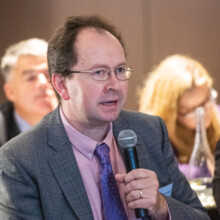 Brian Ó Gallachóir, from the MaREI Centre at University College Cork asks the panel a question.